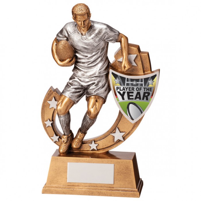 GALAXY - PLAYER OF THE YEAR - RUGBY AWARD - 5 SIZES - 12.5CM TO 28.5CM